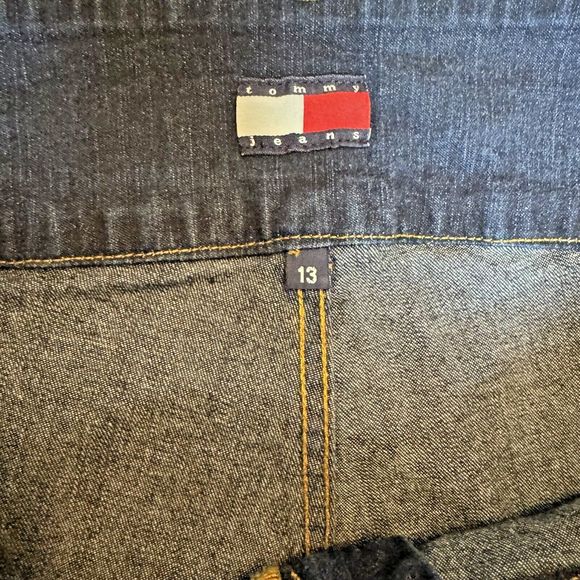 Tommy Hilfiger Womens Jeans Junior Size 13 Trouser Boot Cut Dark Wash - Picture 6 of 12